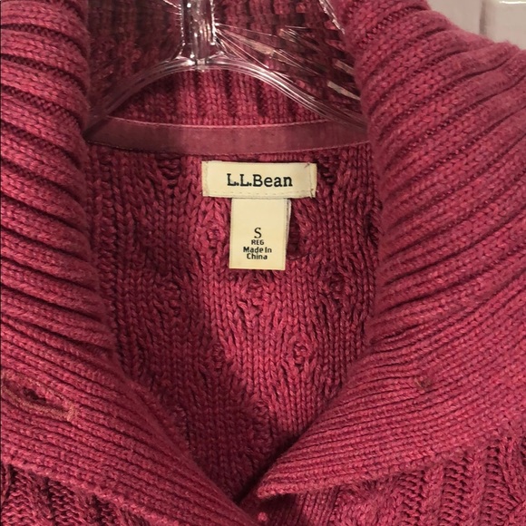 LL Bean Pink Button Up Sweater - Picture 2 of 8